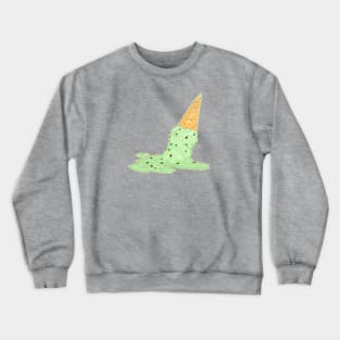 Melting Mint Chocolate Chip Ice Cream Cone Crewneck Sweatshirt